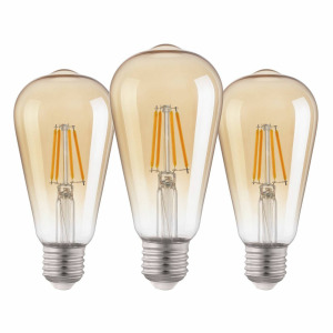 LM-E27-LED ST64 4W jantarov 2200K 3ks 11353 - Eglo
